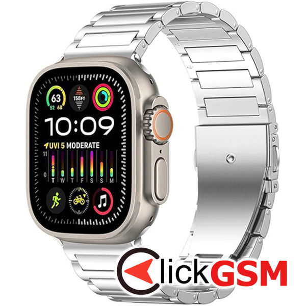 Techsuit - Watchband (W012) - Apple Watch 1/2/3/4/5/6/7/8/9/10/SE/SE 2 (38/40/41/42mm) - Silver