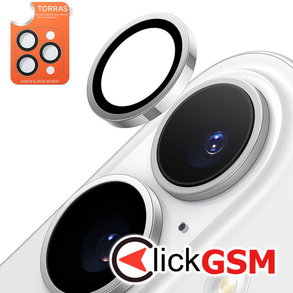 Torras - Lensguard Camera Protector - iPhone 16 Plus - Titanium Grey