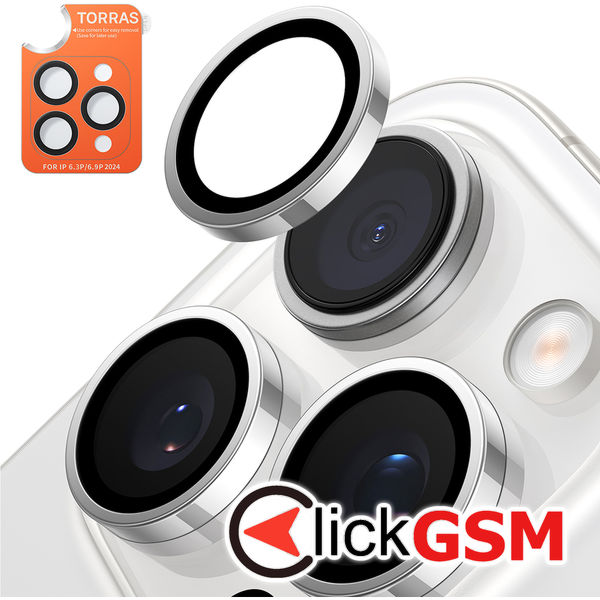 Torras - Lensguard Camera Protector - iPhone 16 Pro Max - Titanium Grey