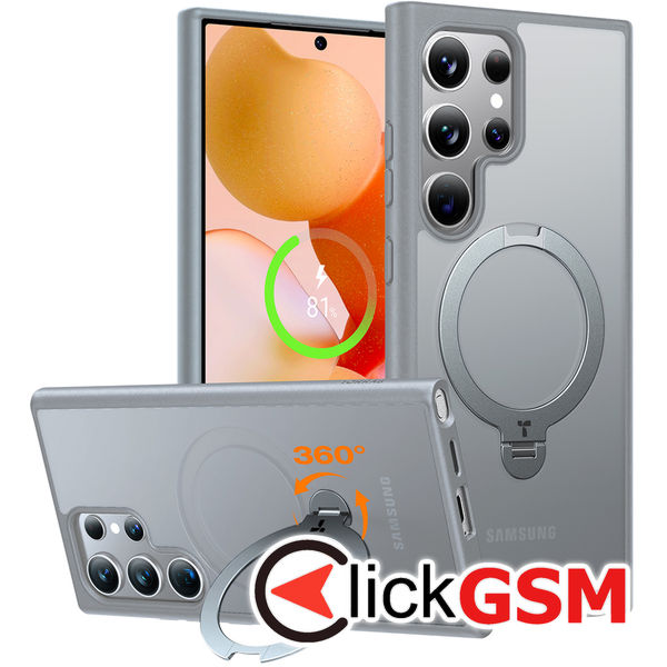 Torras - Ostand Spin Series - Samsung Galaxy S24 Ultra - Dark Grey