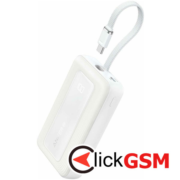 Anker - Power Bank Zolo (A1688H21) - Type-C, USB, 10000mAh, 30W, with Type-C Cable - White