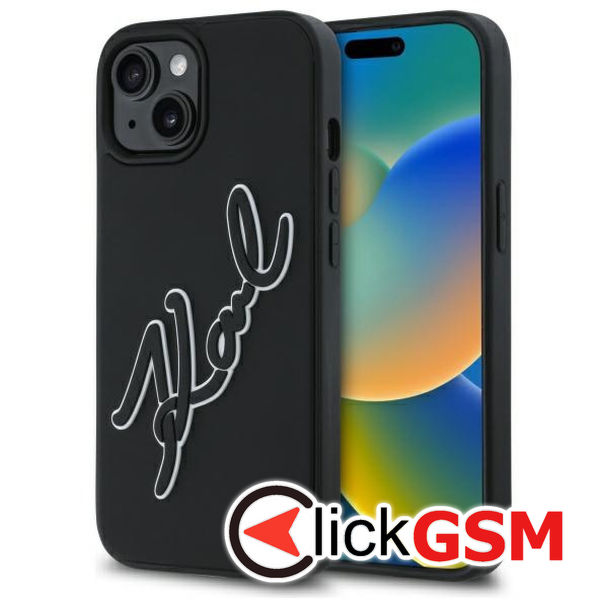 Karl Lagerfeld - 3D Design (KLHCP15S3DRKSDLK) - iPhone 15 - Rubber Signature