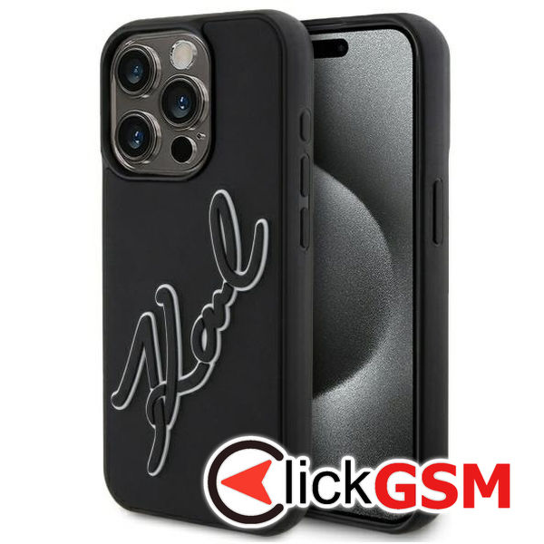 Karl Lagerfeld - 3D Design (KLHCP15X3DRKSDLK) - iPhone 15 Pro Max - Rubber Signature