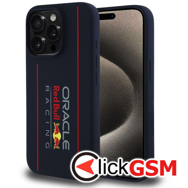 Red Bull Racing - Silicone Oversize Vertical Logo MagSafe (RBHMP15X24SIOLRV) - iPhone 15 Pro Max - Navy