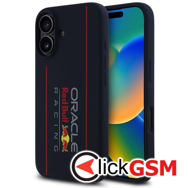 Red Bull Racing - Silicone Oversize Vertical Logo MagSafe (RBHMP16S24SIOLRV) - iPhone 16 - Navy