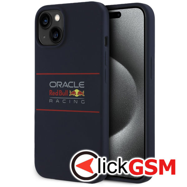 Red Bull Racing - Silicone Horizontal Centered Logo MagSafe (RBHMP15S24SIHSRV) - iPhone 15 - Navy
