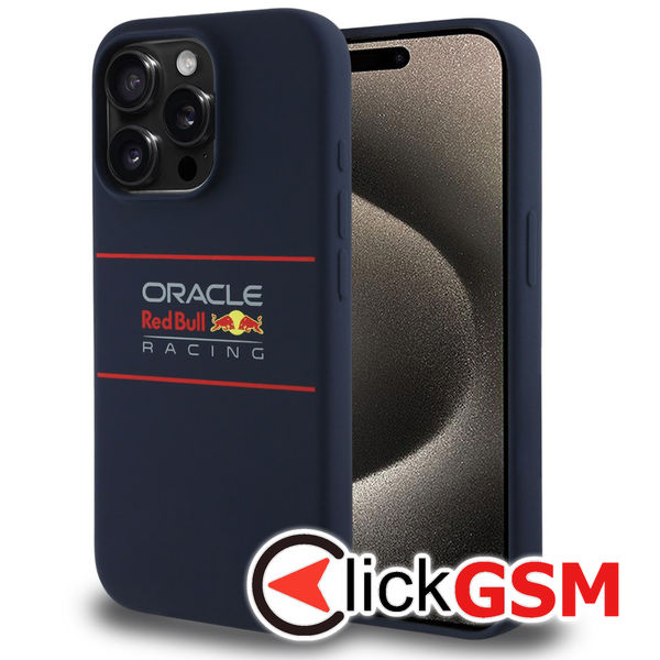 Red Bull Racing - Silicone Horizontal Centered Logo MagSafe (RBHMP15X24SIHSRV) - iPhone 15 Pro Max - Navy