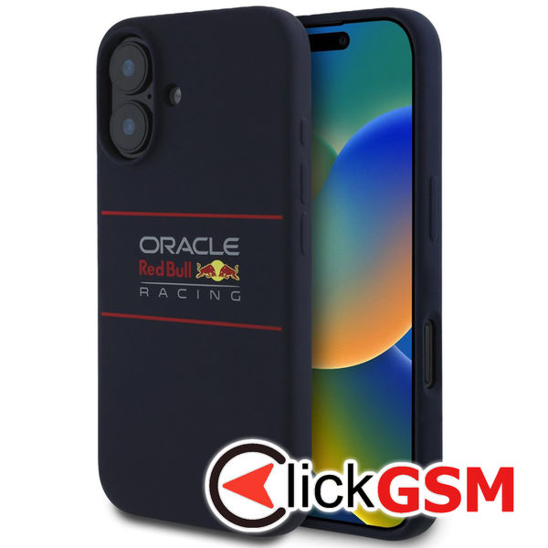 Red Bull Racing - Silicone Horizontal Centered Logo MagSafe (RBHMP16M24SIHSRV) - iPhone 16 Plus - Navy