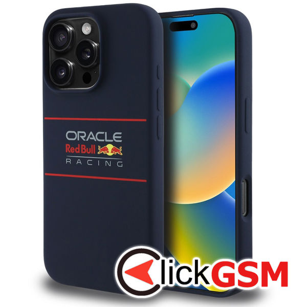 Red Bull Racing - Silicone Horizontal Centered Logo MagSafe (RBHMP16X24SIHSRV) - iPhone 16 Pro Max - Navy