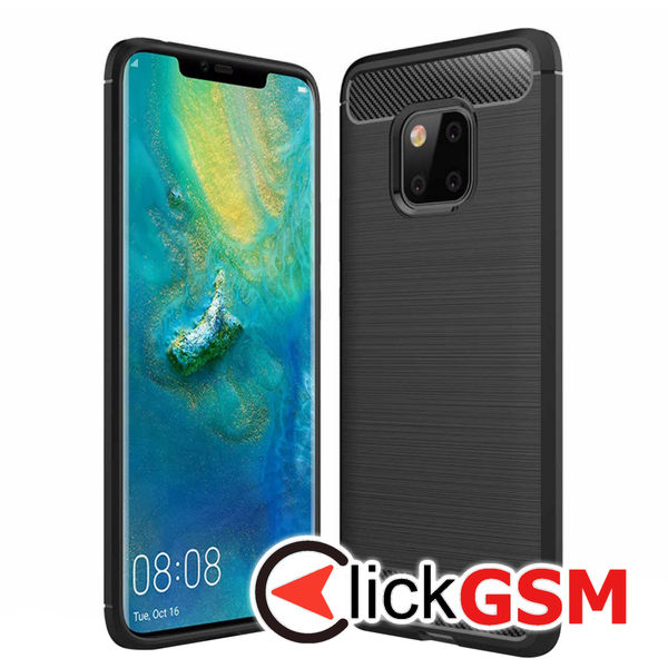 Techsuit - Carbon Silicone - Huawei Mate 20 Pro - Black