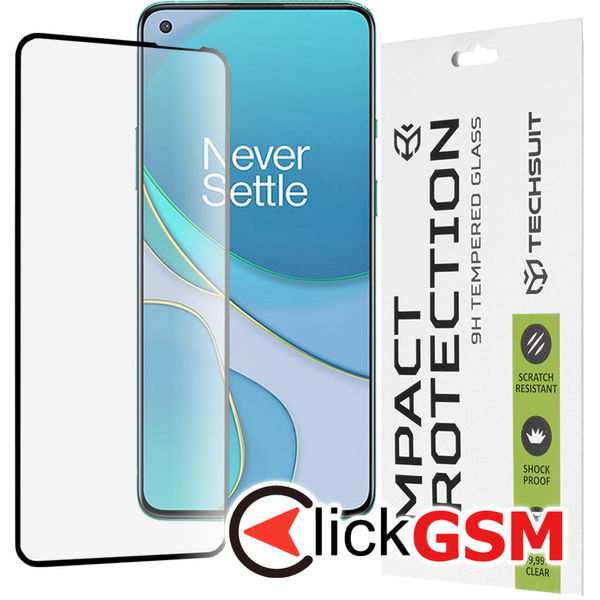 Techsuit - 111D Full Cover / Full Glue Glass - OnePlus 8T - Black