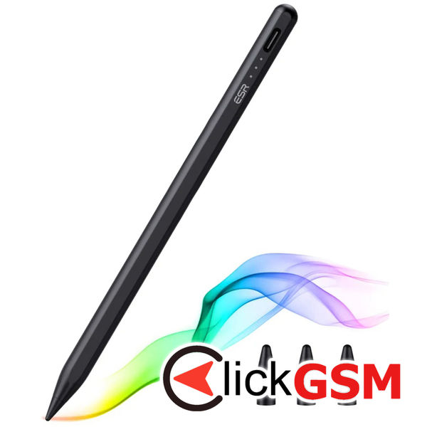 ESR - Stylus Pen (6C00107) - for iPad, Magnetic Attachment, Bluetooth, Type-C, Palm Rejection, Tilt Sensitivity - Black