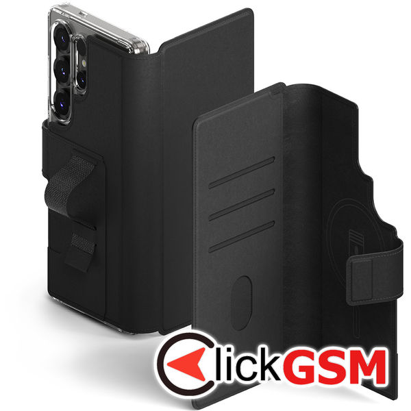 Ringke - Folio Grip Wallet Magnetic - Samsung Galaxy S23 Ultra / S24 Ultra / S25 Ultra - Black