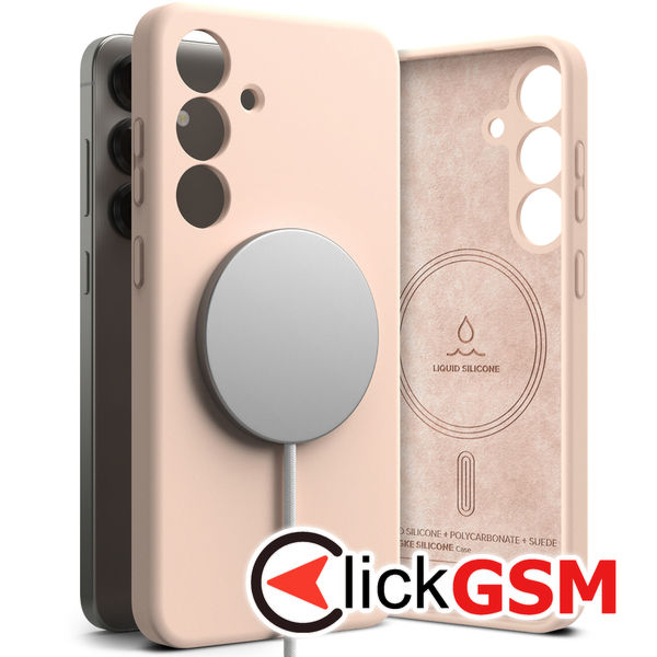 Ringke - Silicone Magnetic MagSafe - Samsung Galaxy S25 Plus - Pink Sand