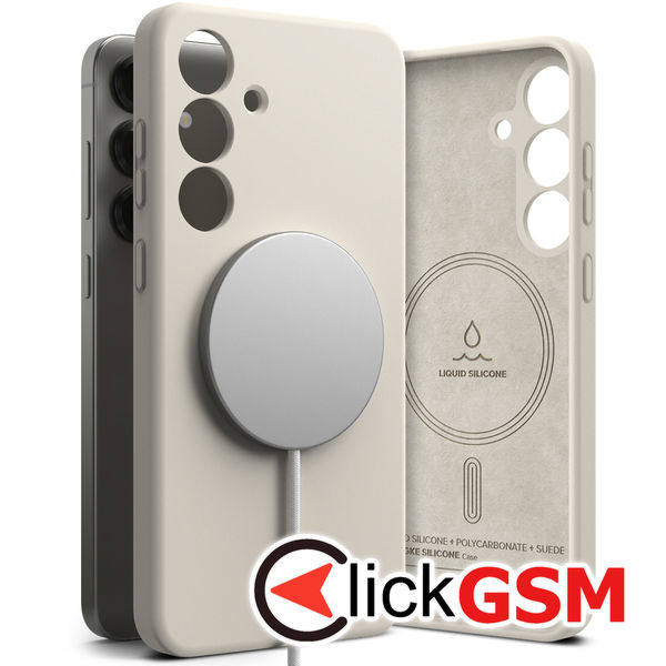 Ringke - Silicone Magnetic MagSafe - Samsung Galaxy S25 - Stone