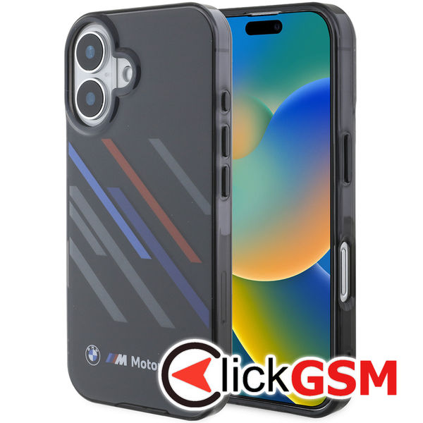 BMW - Hardcase Motorsport IML Random Stripes (BMHCP16S23HTRAK) - iPhone 16 - Black