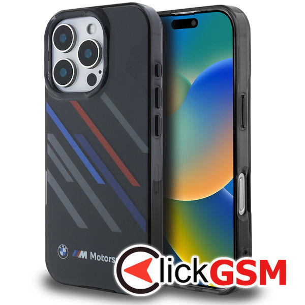 BMW - Hardcase Motorsport IML Random Stripes (BMHCP16X23HTRAK) - iPhone 16 Pro Max - Black