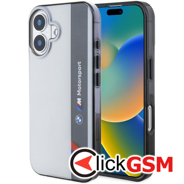 BMW - Hardcase Motorsport IML Vertical Stripe (BMHCP16M23HTFEG) - iPhone 16 Plus - Grey