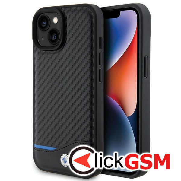 BMW - Leather Carbon (BMHCP15S22NBCK) - iPhone 15 - Black
