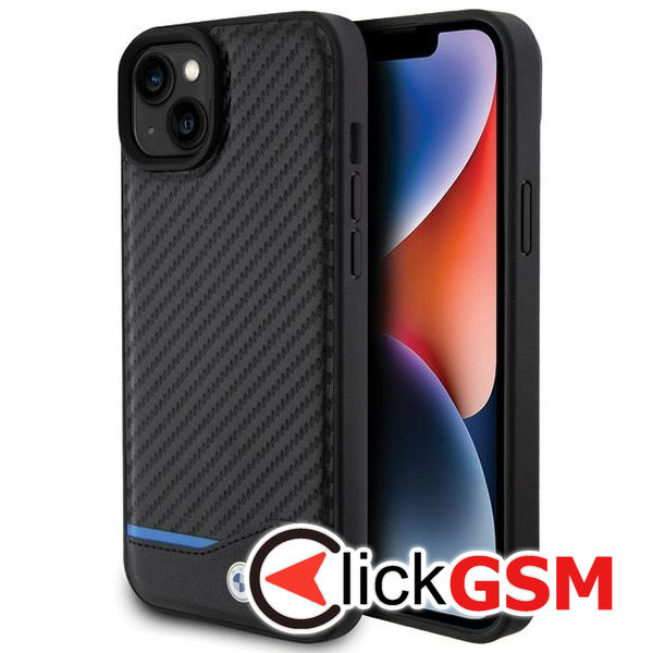 BMW - Leather Carbon (BMHCP15M22NBCK) - iPhone 15 Plus - Black