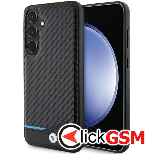 BMW - Leather Carbon (BMHCS24M22NBCK) - Samsung Galaxy S24 Plus - Black