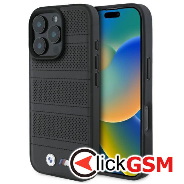 BMW - Hardcase M Perforated And Stitched Line MagSafe (BMHMP16X23PUSPK) - iPhone 16 Pro Max - Black