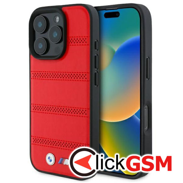 BMW - Hardcase M Perforated And Stitched Line MagSafe (BMHMP16X23PUSPR) - iPhone 16 Pro Max - Red