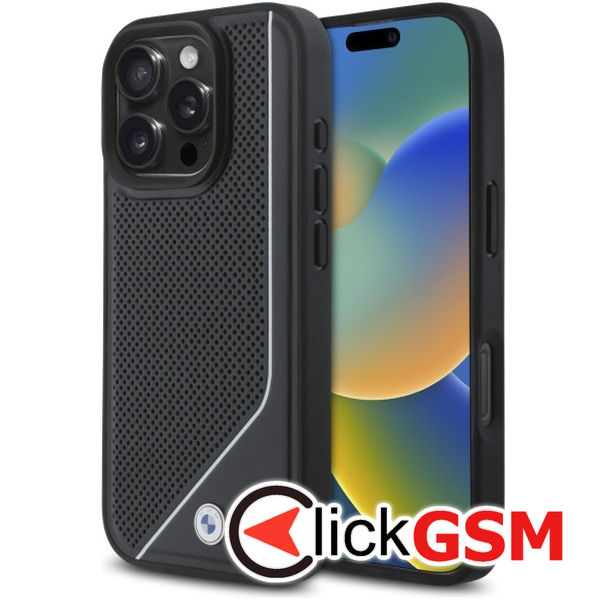 BMW - Hardcase M Perforated Twisted Line MagSafe (BMHMP16X23PUCPK) - iPhone 16 Pro Max - Black