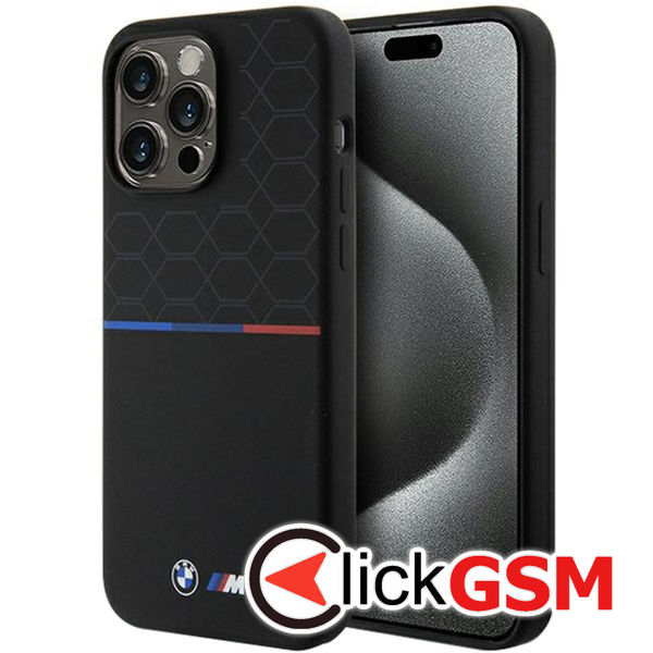 BMW - Hardcase M Silicone Pattern MagSafe (BMHMP15X22SMPK) - iPhone 15 Pro Max - Black