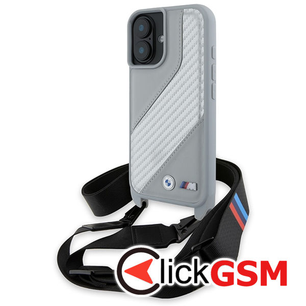 BMW - Leather M Edition Carbon Stripe & Strap (BMHCP16S23PSCCG) - iPhone 16 - Black