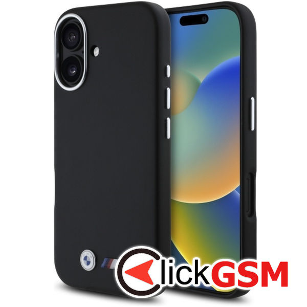 BMW - Leather M Smooth Full Wrapped Metal (BMHCP16S23PMWK) - iPhone 16 - Black