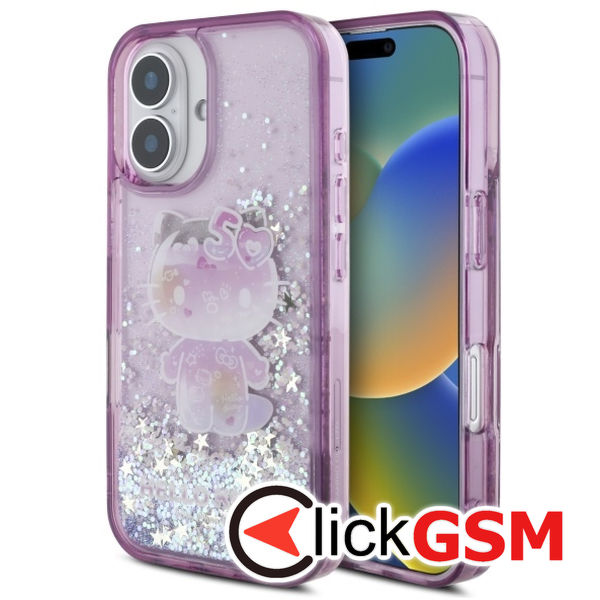 Hello Kitty - Hardcase Liquid Glitter 50TH Anniversary Party (HKHCP16SL50PPU) - iPhone 16 - Purple