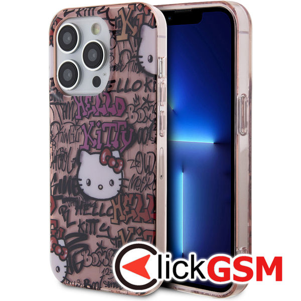 Hello Kitty - Hardcase IML Tags Graffiti (HKHCP13XHDGPTP) - iPhone 13 Pro Max - Pink