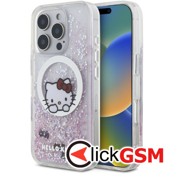 Hello Kitty - Hardcase Liquid Glitter Sweet Kitty Bows MagSafe (HKHMP16XLSWKH) - iPhone 16 Pro Max - White