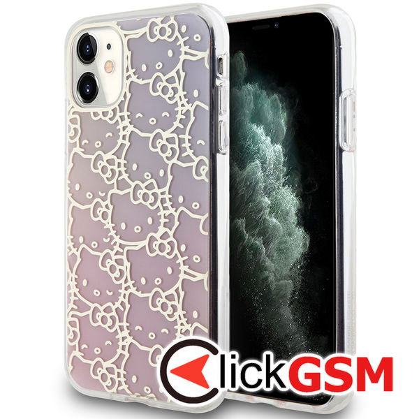Hello Kitty - Hardcase IML Gradient Electrop Crowded Kitty Head (HKHCN61HCHPEP) - iPhone 11 - Pink