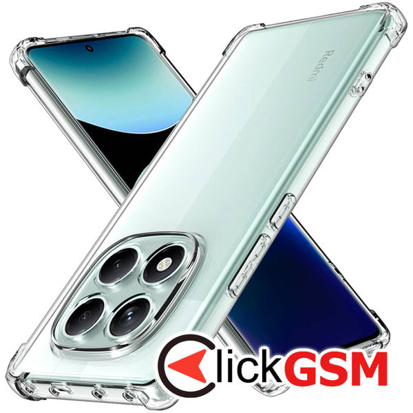 Techsuit - Shockproof Clear Silicone - Xiaomi Redmi Note 14 Pro 4G / Poco F7 - Clear