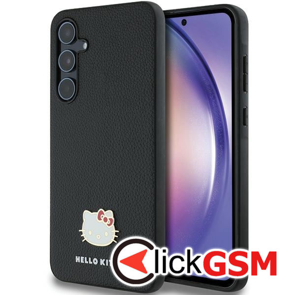 Hello Kitty - Hardcase Metal Logo Kitty Head (HKHCSA55PGHDLMK) - Samsung Galaxy A55 5G - Black