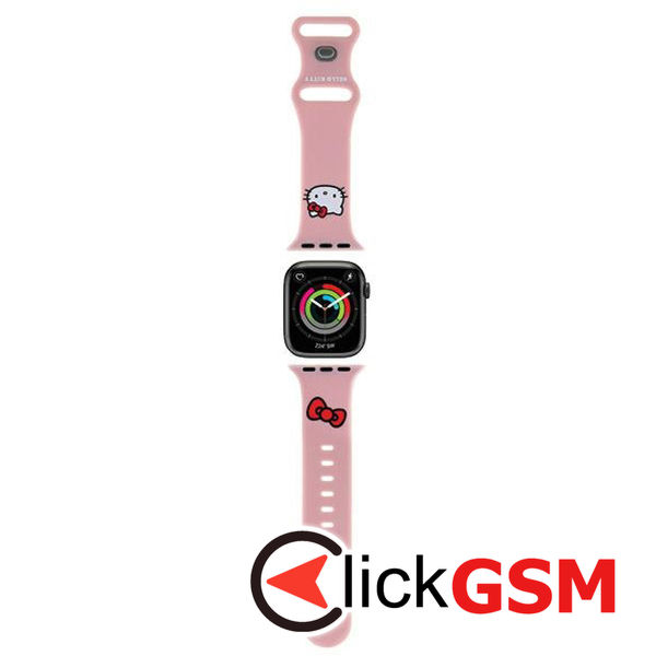 Hello Kitty - Strap Silicone Kitty Head (HKAWMSCHBLP) - Apple Watch 1/2/3/4/5/6/7/8/9/10/SE/SE 2 (38/40/41/42mm) - Pink