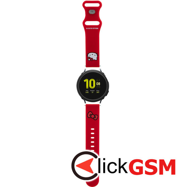 Hello Kitty - Strap Silicone Kitty Head (HKUWMSCHBLR) - Samsung Watch 4/5, Huawei Watch GT 3 (42mm)/GT 3 Pro (43mm) - Red