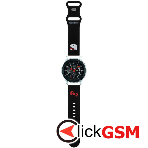 Hello Kitty - Strap Silicone Kitty Head (HKUWLSCHBLK) - Samsung Watch (46mm)/Watch 3, Huawei Watch GT 2/GT