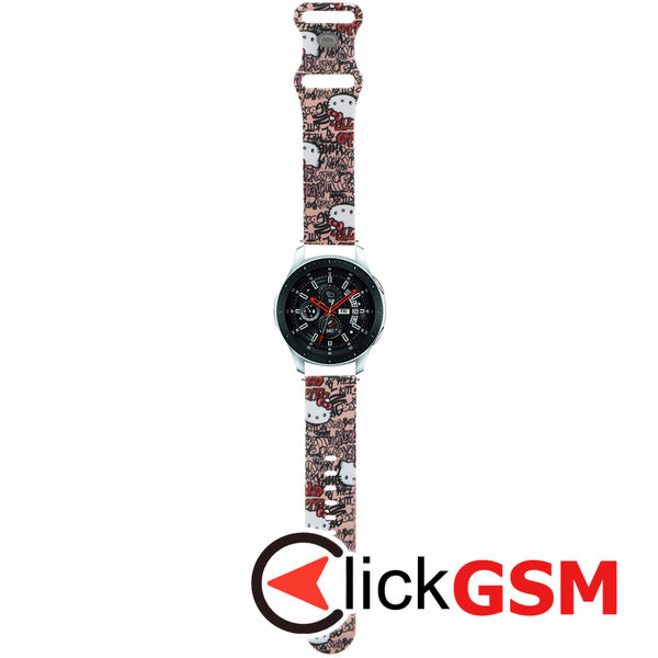 Hello Kitty - Strap Silicone Tags Graffiti (HKUWLSDGPTP) - Samsung Watch (46mm)/Watch 3, Huawei Watch GT 2/GT 3 (46mm) - Pink