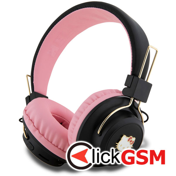 Hello Kitty - Wireless Headphones Metal Logo (HKBH9KHLMP) - On-ear, Bluetooth V5.3, 200mAh, IPX4, Type-C - Pink