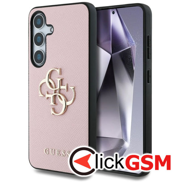 Guess - Hardcase 4G Grained Big and Classic Logo (GUHCS25MPGT4MBP) - Samsung Galaxy S25 Plus - Pink