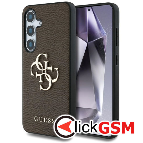 Guess - Hardcase 4G Grained Big and Classic Logo (GUHCS25MPGT4MBW) - Samsung Galaxy S25 Plus - Brown
