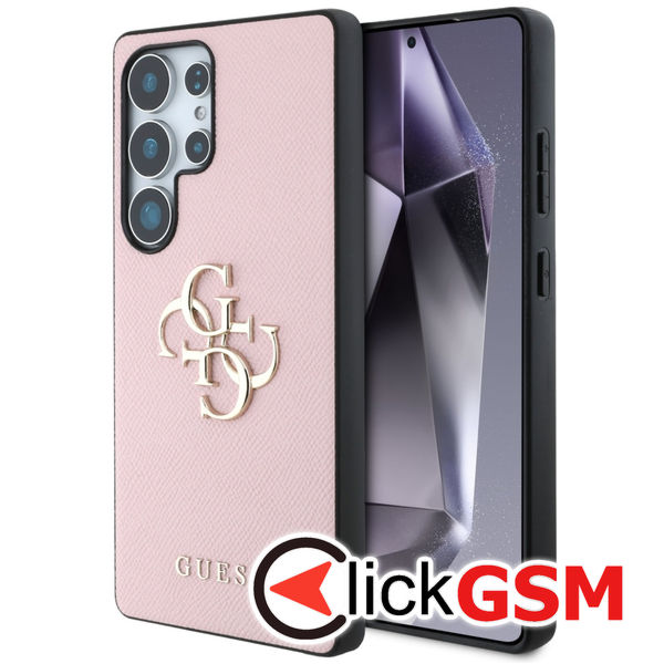 Guess - Hardcase 4G Grained Big and Classic Logo (GUHCS25LPGT4MBP) - Samsung Galaxy S25 Ultra - Pink