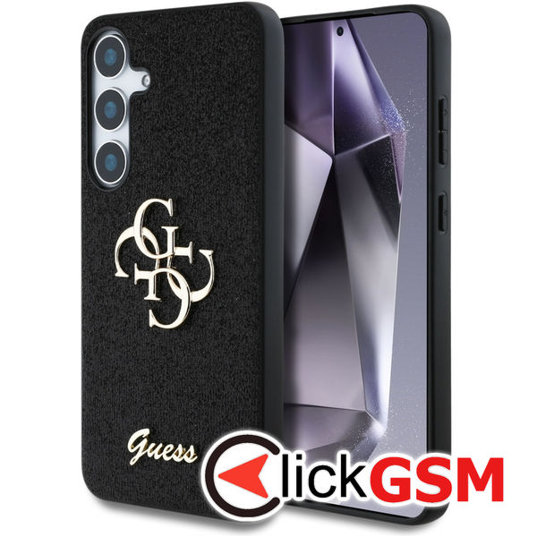 Guess - Glitter Script Big 4G Logo (GUHCS25MHG4SGK) - Samsung Galaxy S25 Plus - Black