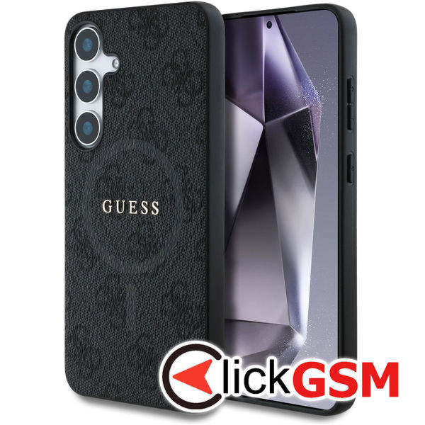 Guess - 4G Ring Classic Logo MagSafe (GUHMS25SG4GFRK) - Samsung Galaxy S25 - Black