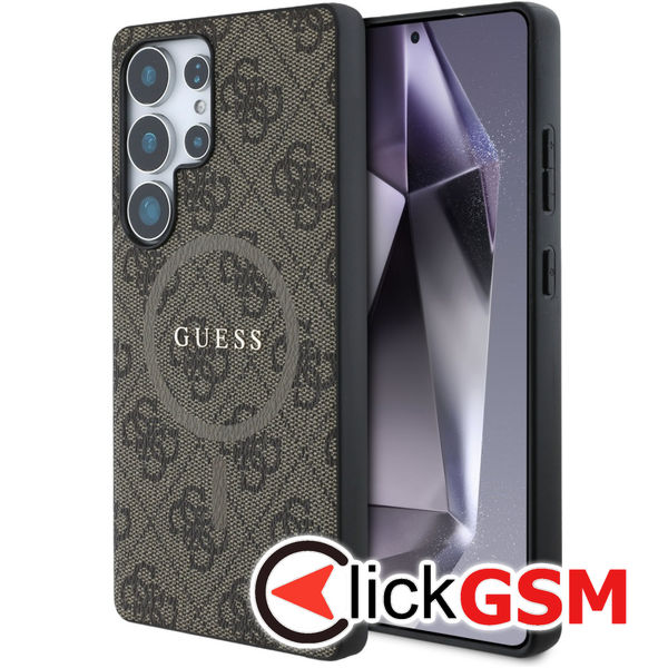 Guess - 4G Ring Classic Logo MagSafe (GUHMS25LG4GFRW) - Samsung Galaxy S25 Ultra - Brown