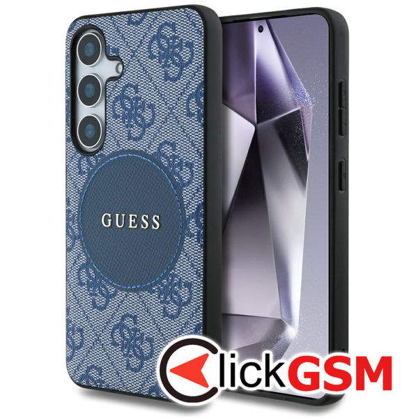 Guess - 4G Circle Classic Logo MagSafe (GUHMS25SP4PGRSGB) - Samsung Galaxy S25 - Blue