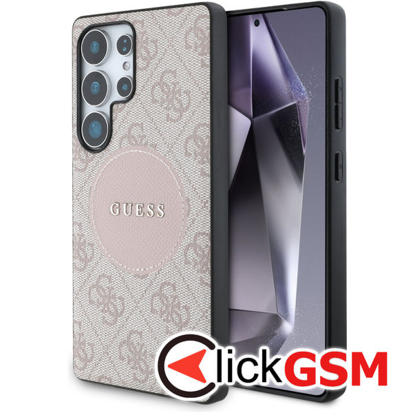 Guess - 4G Circle Classic Logo MagSafe (GUHMS25LP4PGRSGP) - Samsung Galaxy S25 Ultra - Pink